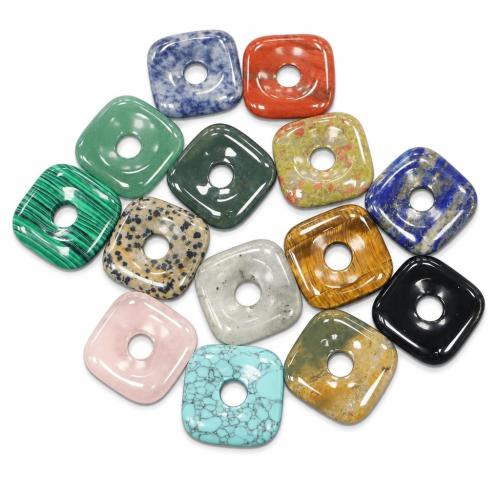 Gemstone Jewelry Pendants, Square, polished, DIY pendant size 30×30×7-6mm Approx 8mm 
