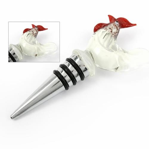 Lampwork Bottle Stopper, with Zinc Alloy, Chicken, 126mm [