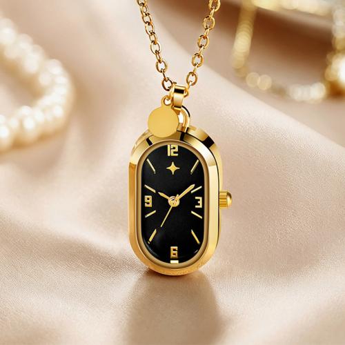 Zinc Alloy Watch Necklace, with Stainless Steel, plated, fashion jewelry & for woman Approx 90 cm 