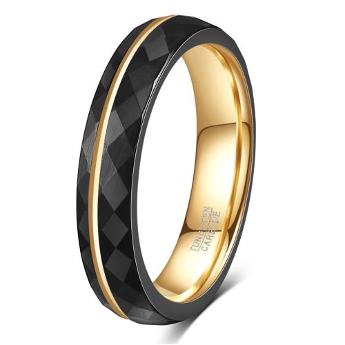 Tungsten Steel Finger Ring, plated, Unisex 4mm, US Ring 