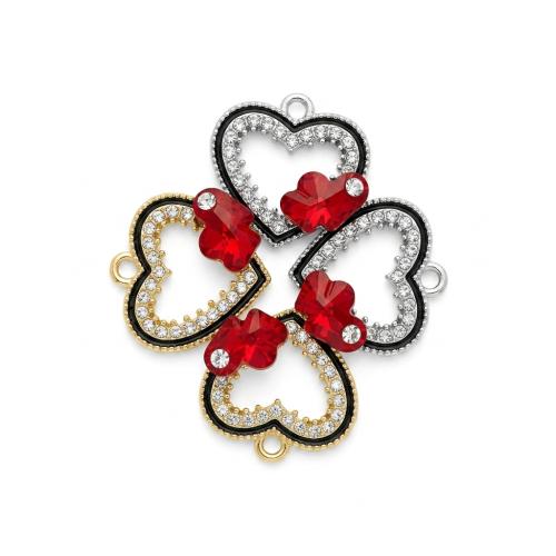 Polymer Clay Zinc Alloy Pendants, with Zinc Alloy, Heart, plated, DIY & enamel & with rhinestone Approx 2mm [