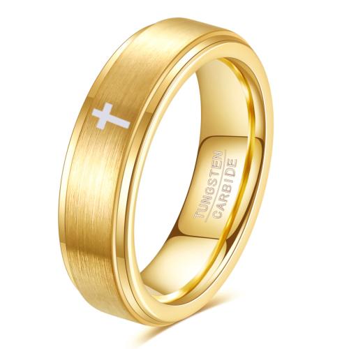 Tungsten Steel Finger Ring, plated, laser pattern & Unisex US Ring 