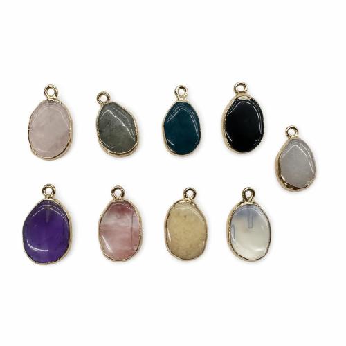 Gemstone ювелирные изделия Кулон, Полудрагоценный камень, Каплевидная форма, Другое покрытие, DIY, Много цветов для выбора отверстие:Приблизительно 2mm, продается PC