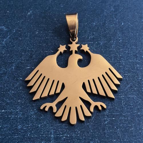 Titanium Steel Pendants, Eagle, gold color plated, DIY 