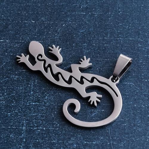 Pendentifs en titane, Acier titane, gecko, Placage, DIY & creux, plus de couleurs à choisir Vendu par PC[