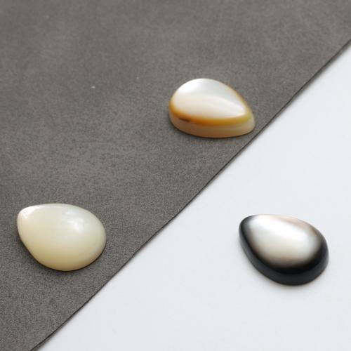 Schwarz Muschel Cabochon, Tropfen, poliert, DIY, keine, 13x18x5.6mm, verkauft von PC[