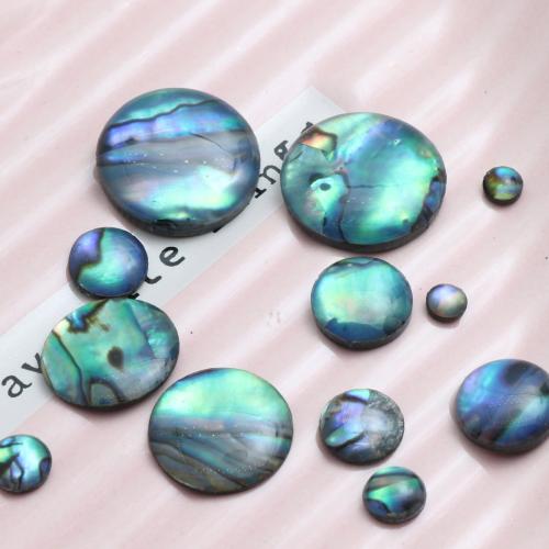 Abalone Muschel Cabochon, Seeohr Muschel, mit Harz, flache Runde, Epoxidharzklebstoff, DIY & verschiedene Größen vorhanden, 10PCs/Tasche, verkauft von Tasche
