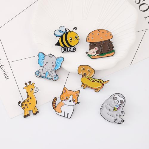 Zinklegierung Brosche, Cartoon, plattiert, unisex & verschiedene Stile für Wahl & Emaille, verkauft von PC