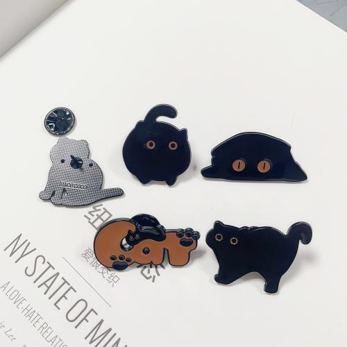 Zinklegierung Brosche, Katze, unisex & verschiedene Stile für Wahl & Emaille, verkauft von PC