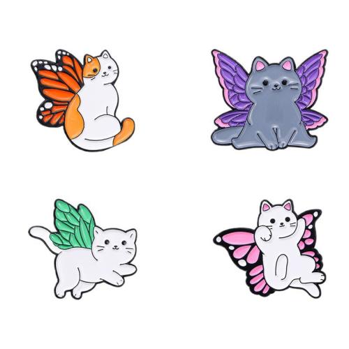 Zinklegierung Brosche, Katze, unisex & verschiedene Stile für Wahl & Emaille, verkauft von PC