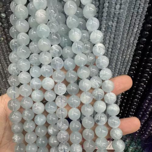 Aquamarine Beads, Round, natural & DIY Approx 38 cm 