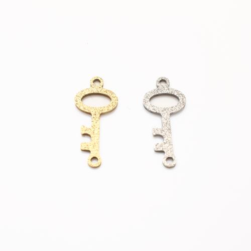 Stainless Steel Charm Connectors, 304 Stainless Steel, Key, plated, DIY & hollow 