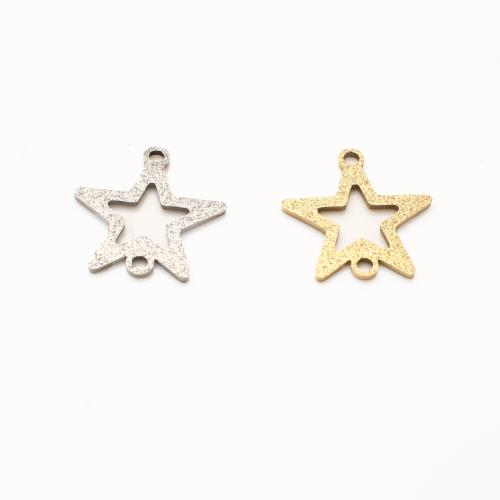 Stainless Steel Charm Connectors, 304 Stainless Steel, Star, plated, DIY & hollow 