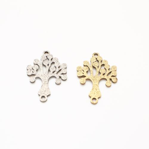 Stainless Steel Charm Connectors, 304 Stainless Steel, Tree, plated, DIY 