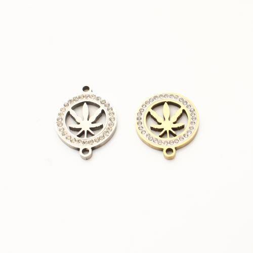 Rhinestone Stainless Steel Pendants, 304 Stainless Steel, plated, DIY & with rhinestone & hollow 