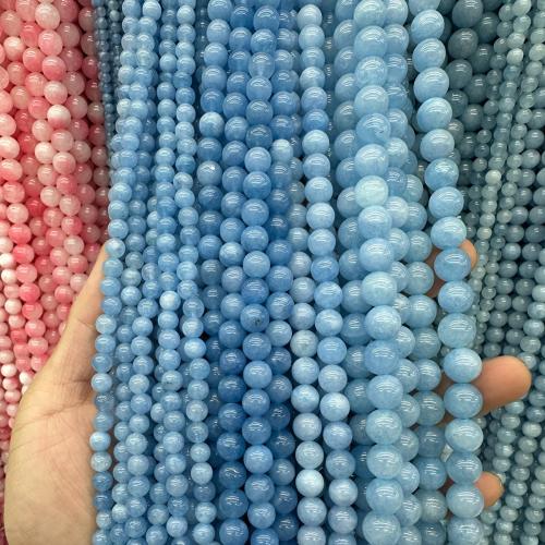 Perles aigue-marine, Rond, teints & DIY & normes différentes pour le choix Environ 38 cm, Vendu par brin