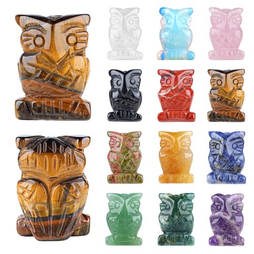 Gemstone Decoration, Owl, Carved 
