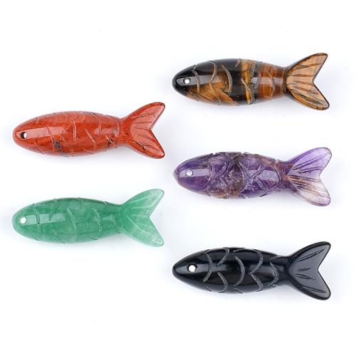 Gemstone Jewelry Pendants, Fish, Carved, DIY 