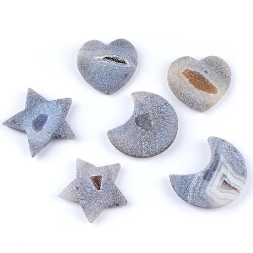 Grey Agate Decoration, Druzy Geode Style & frosted 