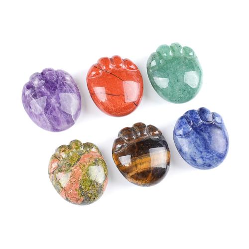 Gemstone Decoration, Footprint, Carved & no hole 