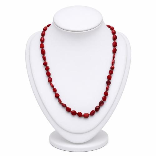 Natürliche Knorpelkraut, Modeschmuck, rot, 7-15*6-8*4-6mm, Länge:ca. 55 cm, verkauft von Strang[