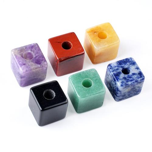 Perles de pierre gemme unique, cube, DIY & différents matériaux pour le choix & grand trou, 16mm, Vendu par PC