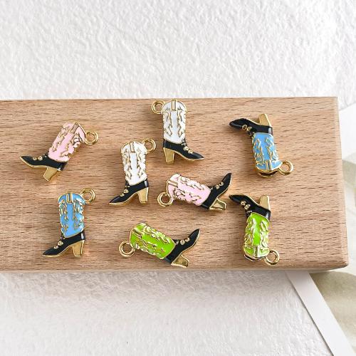 Stainless Steel Shoes Pendants, 304 Stainless Steel, plated, DIY & enamel 