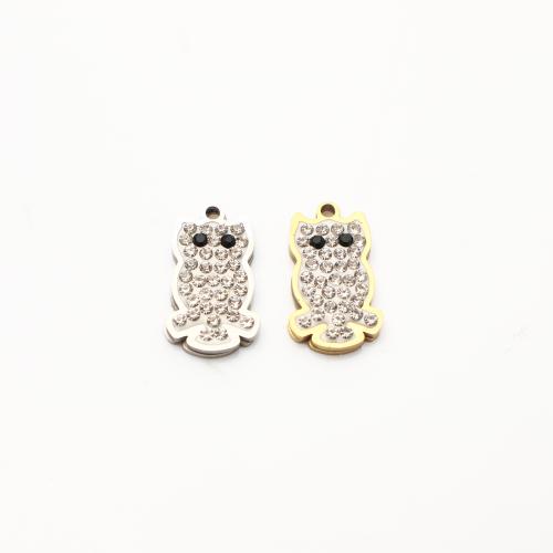 304 Stainless Steel Pendant, plated, DIY & with rhinestone 