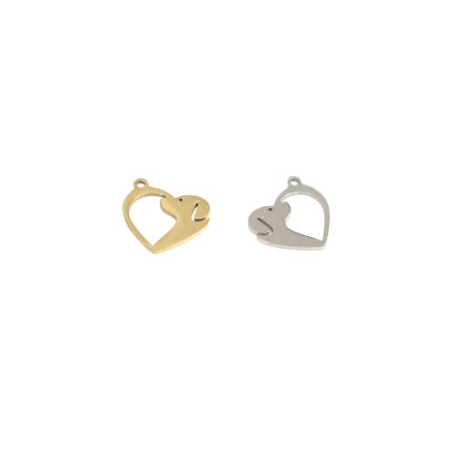 Stainless Steel Heart Pendants, 304 Stainless Steel, plated, DIY & hollow 