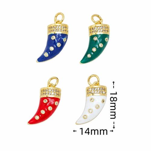 Enamel Brass Pendants, Pepper, gold color plated, DIY 