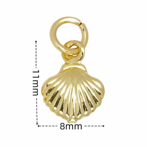 Rhinestone Brass Pendants, with Plastic Pearl, Shell, gold color plated, DIY & enamel & with rhinestone 