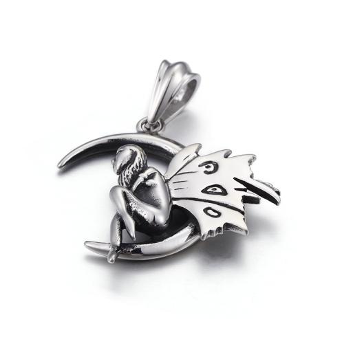 Titanium Steel Pendants, Angel, DIY, original color 