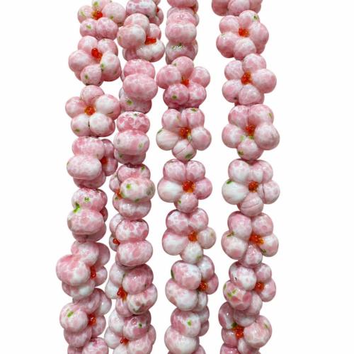 Fleur bijoux en perles, chalumeau, dessiné à la main, DIY & styles différents pour le choix, rose Vendu par sac[