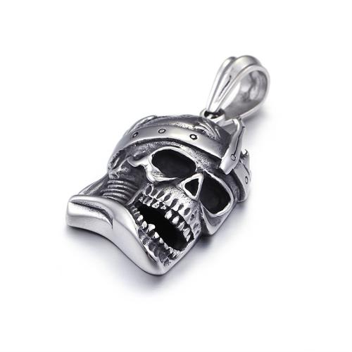 Titanium Steel Pendants, Skull, DIY, original color 