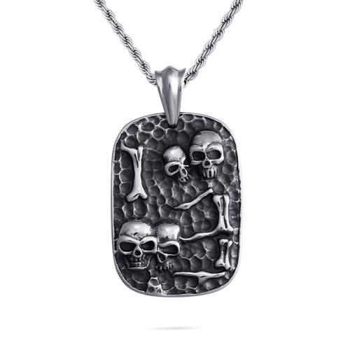 Titanium Steel Pendants, Skull, vintage & DIY, original color 