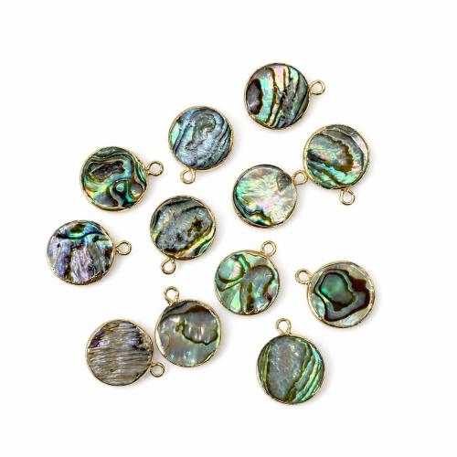 Abalone Shell Pendants, with Zinc Alloy, plated, DIY 