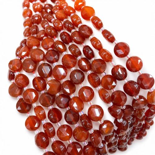 Perles de pierre gemme unique, Plat rond, DIY & différents matériaux pour le choix & facettes, 10mm, Environ Vendu par brin