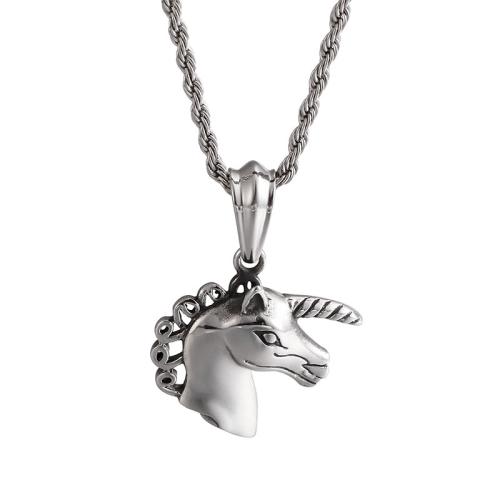 Titanium Steel Pendants, Unicorn, DIY, original color 