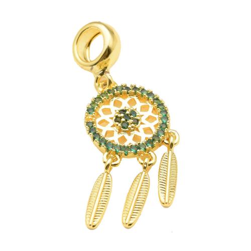 Cubic Zirconia Micro Pave Brass Pendants, plated, DIY & micro pave cubic zirconia 