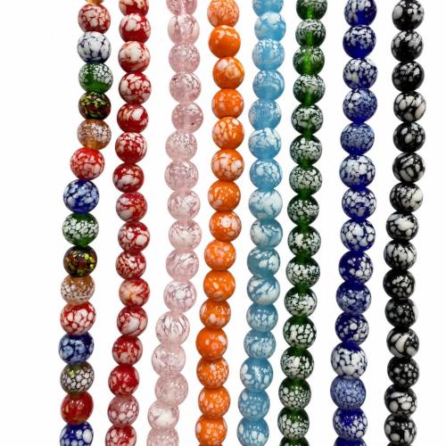 Perles murano faites à la main , chalumeau, Rond, DIY, plus de couleurs à choisir, 10mm Environ 38 cm, Vendu par brin