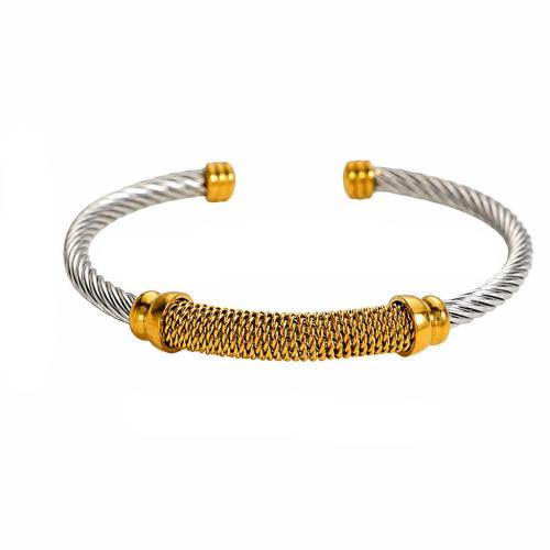 Stainless Steel Cuff Bangles, 304 Stainless Steel, plated, fashion jewelry & Unisex Inner Approx 55mm 