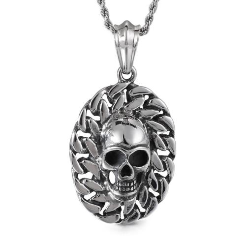 Titanium Steel Pendants, Skull, vintage & DIY, original color 