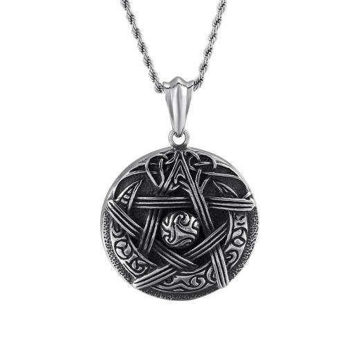 Titanium Steel Pendants, Flat Round, vintage & DIY, original color, 42mm 
