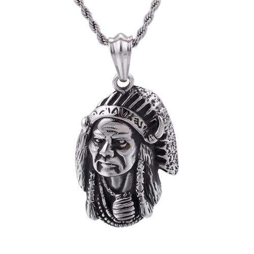 Titanium Steel Pendants, Face, vintage & DIY, original color 