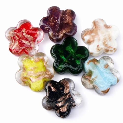 Fleur bijoux en perles, chalumeau, fait à la main, à 5 pétales, couleurs mélangées Environ 1mm Vendu par lot
