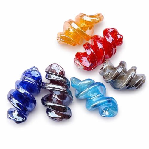 Abalorios de Murano Chapados, Cristal de murano, Hélice, color mixto, 27x17mm, agujero:aproximado 2mm, 1000PCs/Grupo, Vendido por Grupo
