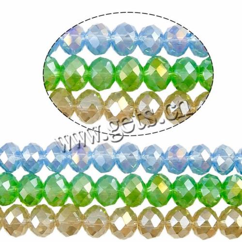 Klasse AA Kristallperlen, Kristall, Rondell, AB Farben platiniert, AA grade crystal & handgemachte facettiert, mehrere Farben vorhanden, 3x4mm, Bohrung:ca. 1mm, Länge:17.5 ZollInch, ca. 150PCs/Strang, verkauft von Strang