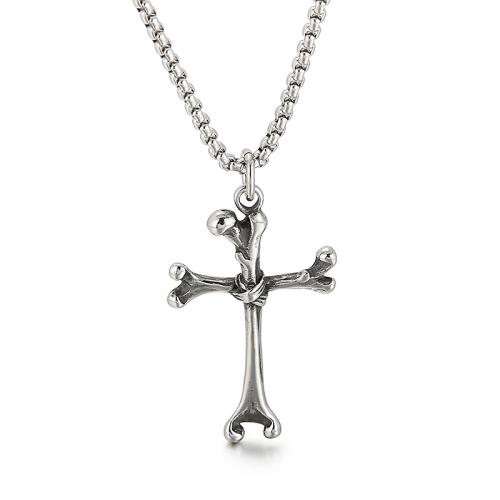 Titanium Steel Pendants, Cross, DIY, original color 