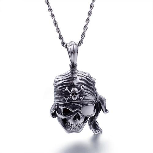 Titanium Steel Pendants, Skull, plated, DIY 
