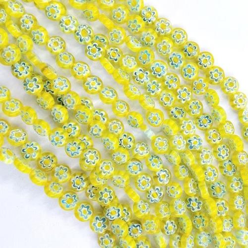 Fleur bijoux en perles, chalumeau, Plat rond, DIY & normes différentes pour le choix & avec le motif de fleurs, plus de couleurs à choisir, Vendu par brin[